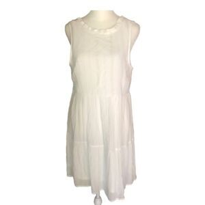 Andree By Unit Dress Womens Small Ivory‎ Gold Shimmer Kyla Mini Boho Peasant